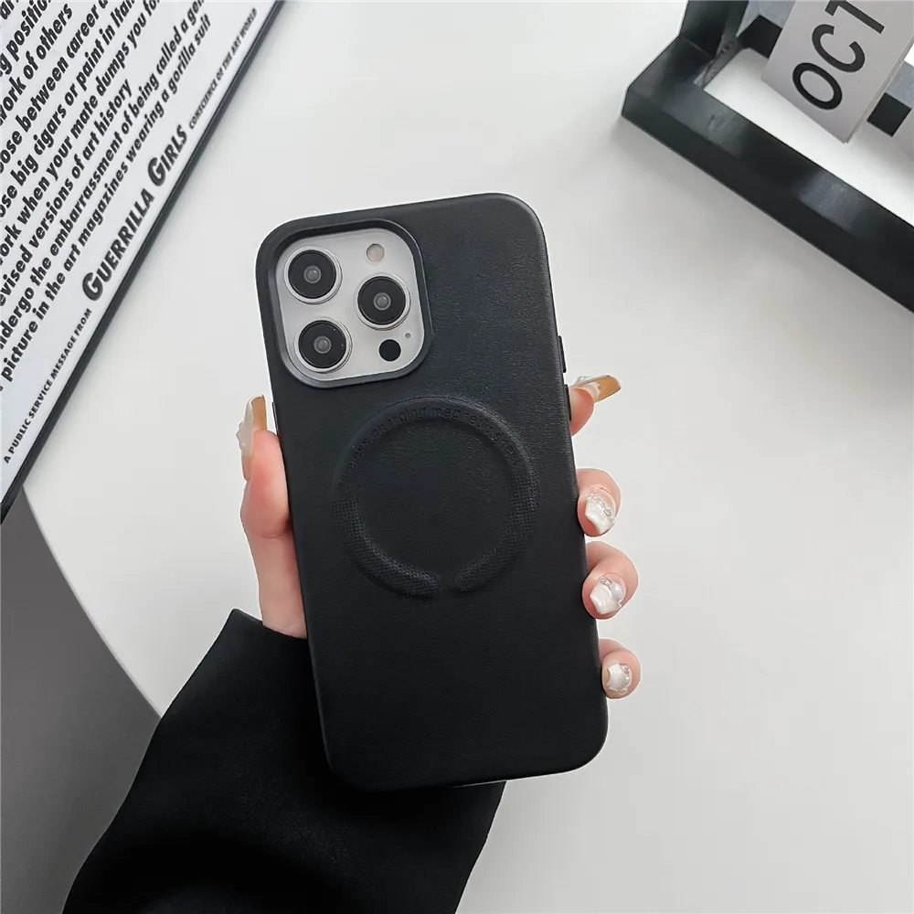 Shockproof Case Phone Leather Case With Wireless Charger For Magsafe Case For Iphone 15 Pro Max 14 13 12 11 XR